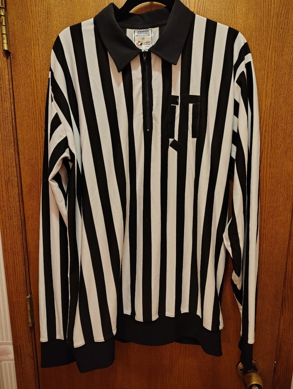 Force Long Sleeve Referee Shirt/Official Jersey with Front Velcro Size 52